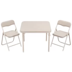 Boys And Girls Folding Table And Chairs Set Of 3, Portable Table And Chair With Pu Soft Cushion, No Installation Required -Garvee GUEST b99a7a5d 8a17 4e76 b09d 4bf0db863d54