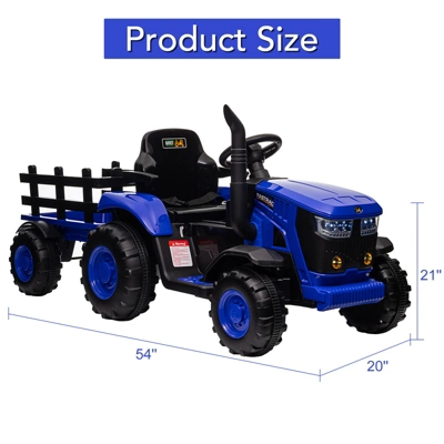 Garvee 12V Kids Ride On Tractor With Remote Control, Tractor With Trailer,Music, 3-Gear-Shift, Safety Belt,for Boys Girls 4 Garvee 12V Kids Ride On Tractor With Remote Control, Tractor With Trailer,Music, 3-Gear-Shift, Safety Belt,for Boys Girls - Image 2