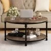 Round Coffee Table Rustic Center Table With Storage Shelf Wood Circle Coffee Table With Sturdy Metal Legs Living Room 1 Round Coffee Table Rustic Center Table With Storage Shelf Wood Circle Coffee Table With Sturdy Metal Legs Living Room -Garvee GUEST bd1e2b8b 9273 4b86 8ae9 60e2b611755b