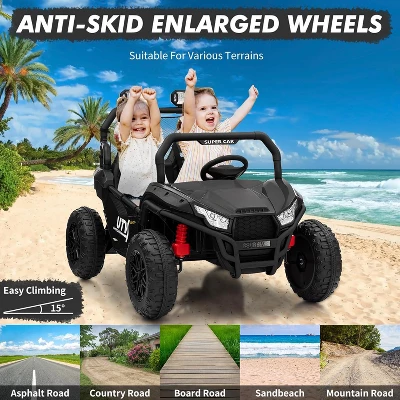 24V 2 Seater Ride On UTV Kids Car With Remote Control, Ride On Truck Toys With Spring Suspensions 4 24V 2 Seater Ride On UTV Kids Car With Remote Control, Ride On Truck Toys With Spring Suspensions - Image 2