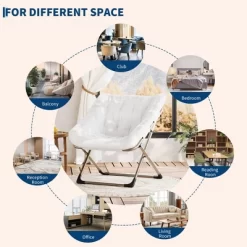 2PCS Comfy Chair For Adults, Foldable Living Room Chairs, Soft Faux Fur Folding Lounge For Bedroom Living Room Dorm Rooms, Flexible Reading Chair -Garvee GUEST bdd016fd f782 44b0 9a10 b84216e36605