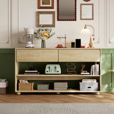 58" Entryway Console Table With 2 Drawers, 3 Tier Narrow Long Sofa Table, Behind Couch Console Table For Living Room Foyer And Hallway 10 58" Entryway Console Table With 2 Drawers, 3 Tier Narrow Long Sofa Table, Behind Couch Console Table For Living Room Foyer And Hallway - Image 8