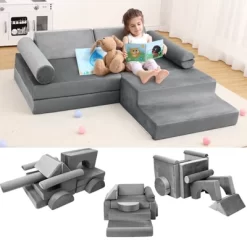 Kids Couch 13PCS Play Couch,modular Kids Play Couch For Playroom, Playhouse Play Set For Toddlers Babies, Foam Modular Sectional Sofa -Garvee GUEST be7f00b5 1ebb 4854 9284 bcdcd851dd71
