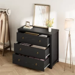 Dresser For Bedroom Rattan Chest Of Dressers 29" Tall Dresser For Closet With 3 Rattan Drawers Boho Night Stand Large -Garvee GUEST bec9e1f2 4f56 4322 85c3 26c7946540f2 1