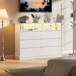 6/8 Drawer Dressers For Bedroom, Chest Of Drawers With Deep Drawers, Large Double Dresser For Closet With Wide Top, Horizontal Wooden Dresser 15 6/8 Drawer Dressers For Bedroom, Chest Of Drawers With Deep Drawers, Large Double Dresser For Closet With Wide Top, Horizontal Wooden Dresser -Garvee GUEST bf2aa28b 58e5 4fd3 a8af 5e74927d6702