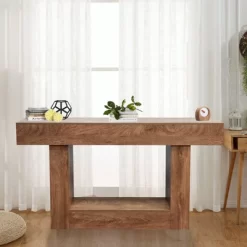 63" Long Console Table For Entryway, Wood Rectangular Sofa Table Behind The Couch, Farmhouse Entryway Tables For Entrance,Hallway,Living Room,Foyer -Garvee GUEST bf308162 9af8 4253 a8de 999bf4365bd6