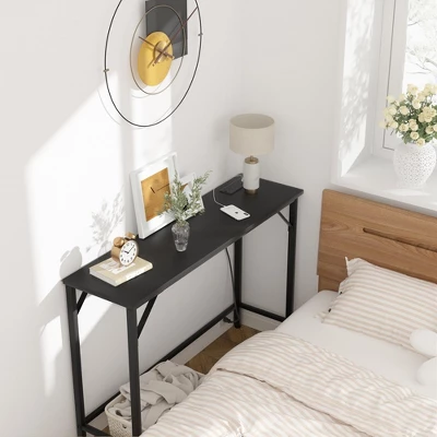 9.1" Narrow Console Table With Outlets, Behind Couch Table For Living Room 8 9.1" Narrow Console Table With Outlets, Behind Couch Table For Living Room - Image 6