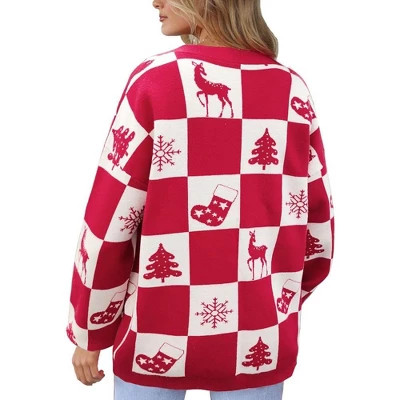 Womens Open Front Cardigan Christamas Cardigan White Valentine's Day Outfits Ribbed Cuff Sweater Cardigan With Pockets 3 Womens Open Front Cardigan Christamas Cardigan White Valentine's Day Outfits Ribbed Cuff Sweater Cardigan With Pockets