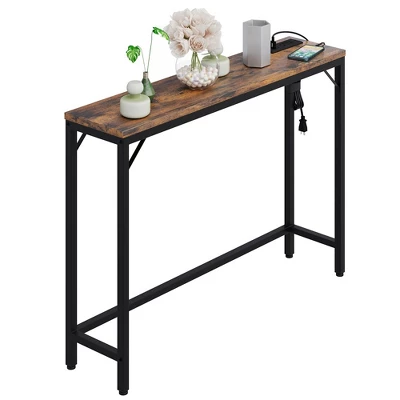Whizmax Narrow Sofa Table, Console Table With Power Outlets & USB Ports, Industrial Entryway Table For Hallway, Living Room, Bedroom, Foyer 11 Whizmax Narrow Sofa Table, Console Table With Power Outlets & USB Ports, Industrial Entryway Table For Hallway, Living Room, Bedroom, Foyer - Image 9