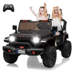24V Electric Ride On Car For Kids, 4WD 20.5in 2-Seater With Extendable Body, 13in Anti-Slip Tires, LED Lights, Music, Parental Remote, For Ages 3-8 -Garvee GUEST c0b6f198 ce53 4d99 8bf8 059f20170cf2