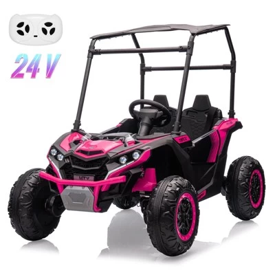 Garvee 24V 2-Seater Ride On UTV For Kids With Remote Control, LED Lights, Bluetooth, Sun Shade, Off-Road Wheels, Ride On Car For Boys Girls 10 Garvee 24V 2-Seater Ride On UTV For Kids With Remote Control, LED Lights, Bluetooth, Sun Shade, Off-Road Wheels, Ride On Car For Boys Girls - Image 8