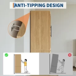 Bedroom Wooden Armoire Wardrobe Closet With Wood Doors, 2 Drawers, Hanging Rod, Freestanding Cabinet With Shelves 15 Bedroom Wooden Armoire Wardrobe Closet With Wood Doors, 2 Drawers, Hanging Rod, Freestanding Cabinet With Shelves -Garvee GUEST c0f5a7f9 0b59 4b2e ab2d defffea652bc