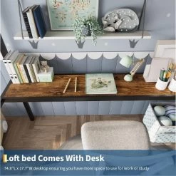 Loft Bed Twin Size With Large Desk And 2-Tier Storage Shelves, Heavy Duty Metal Loft Bed With Ladder And Guardrail For Kids And Adults 10 Loft Bed Twin Size With Large Desk And 2-Tier Storage Shelves, Heavy Duty Metal Loft Bed With Ladder And Guardrail For Kids And Adults -Garvee GUEST c10aae70 488b 411a 8e94 f4643d143c69