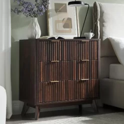 32" Tall Fluted Nightstand, Modern Side Table With Faux Marble Top, 3 Drawers End Table W/Storage, Bedside Table For Bedroom, Living Room -Garvee GUEST c1349b56 92a8 402f 8056 6cb83ca75958