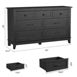 Garvee 7 Dresser For Bedroom, 54" Wide Drawer Dresser With Storage Freestanding, Wooden Closet Storage Chest For Living Room, Bedroom 13 Garvee 7 Dresser For Bedroom, 54" Wide Drawer Dresser With Storage Freestanding, Wooden Closet Storage Chest For Living Room, Bedroom -Garvee GUEST c1761f5c 1131 482a 988f 23e1a3c8fa0f