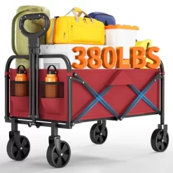 Foldable Utility Wagon With All-Terrain Wheels - 380lb Capacity, Adjustable Handle & Drink Holders For Beach, Picnics, Tailgating 23 Foldable Utility Wagon With All-Terrain Wheels - 380lb Capacity, Adjustable Handle & Drink Holders For Beach, Picnics, Tailgating -Garvee GUEST c1bacc0c 70f3 416a 947c bc028d1700e4