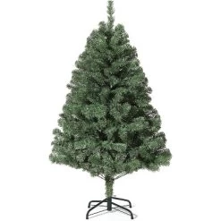 Garvee Flocked Christmas Tree, Prelit Snowy Tree With 8 Modes, Foldable Stand, Foot Pedal, Holiday Home Decoration, White Flock