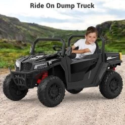 24V Ride On Car With Remote Control, Electric Dump Bed And Extra Shovel