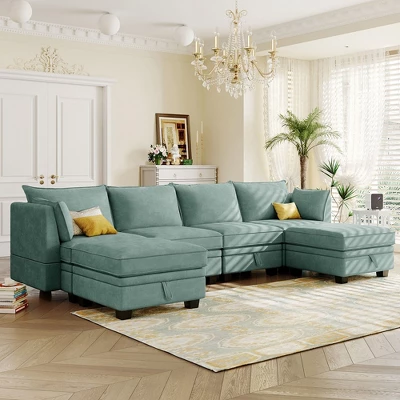 Sectional Sofa, U-Shape Sectional Couch With Reversible Chaise, Additional Storage Convertible Sofa Bed 12 Sectional Sofa, U-Shape Sectional Couch With Reversible Chaise, Additional Storage Convertible Sofa Bed - Image 10