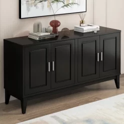 60" Large Kitchen Buffet Cabinet, Farmhouse Sideboard Buffet Table With Storage Door Shelf, Wood Coffee Bar Cabinet For Kitchen Dining Living Room -Garvee GUEST c332e80d 7b73 4356 a3c9 10ad6829d60d