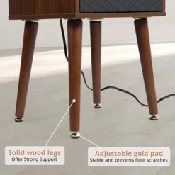 Nightstand With Storage – Mid Century Modern Bedroom Side Table Built-in Charging Station With 2 USB Ports & 2 Power Outlets 15 Nightstand With Storage – Mid Century Modern Bedroom Side Table Built-in Charging Station With 2 USB Ports & 2 Power Outlets -Garvee GUEST c35a39ae 6873 4c64 a917 cef5f9d7750b