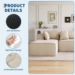 Modular Sectional Couches For Living Room, L-Shaped Sectional Couch With Deep Seat, Upholstered Sofa For Bedroom, No Assembly Required, Chenille -Garvee GUEST c43b8a4c 2aa3 42a8 946f e313ab49543e