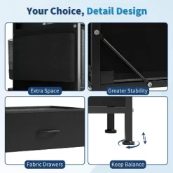 Dresser For Bedroom With 14 Drawers, 55" W Dresser With Side Pocket, Fabric Dressers & Chests Of Drawers With Shelves -Garvee GUEST c45fbede a6de 4f5e 8245 eabccf7969d5