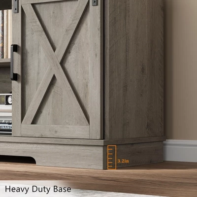 Farmhouse Tv Stand For 65 Inches TVs, Entertainment Center With Storage And Sliding Barn Doors, Adjustable Shelf TV Console Table For Living Room 8 Farmhouse Tv Stand For 65 Inches TVs, Entertainment Center With Storage And Sliding Barn Doors, Adjustable Shelf TV Console Table For Living Room - Image 6