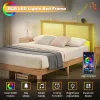 Deluxe Solid Wood Bed Frame With Natural Rattan Headboard,Platform Bed Frame, Mattress Foundation, Noise-Free, No Box Spring Needed -Garvee GUEST c5c85a2a 70dd 46f3 ace8 23d10c05d268