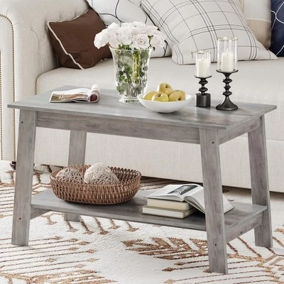 Stylish 31.5" Coffee Table With Open Shelves - 2-Tier Modern Industrial Design 12 Stylish 31.5" Coffee Table With Open Shelves - 2-Tier Modern Industrial Design - Image 10