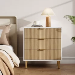 Garvee White 3 Drawer Dresser For Bedroom, Large Nightstand Chest Of Drawers, Modern Wood Storage Dresser Organizer For Hallway, Entryway -Garvee GUEST c6724285 31c5 44cb a63e 8df55aaf849e