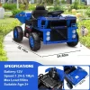 Ride On Dump Truck, 12 Volt Ride On Toys With Electric Dump Bed, Electric Car For Kids With Remote Control, Shoel, LED Lights, Musci Player