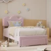 Twin/Full/Queen Bed Frame With Adjustable Upholstered Headboard And Storage Drawers, Princess Bed Frame For Kids, No Box Spring Needed, Easy Assembly -Garvee GUEST c77dc739 0171 46c8 9176 b80cd30df362