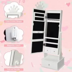Kids Jewelry Armoire With Storage Cabinet And Led Light -Garvee GUEST c848253e e5d4 461d aa45 efd48be4b63a