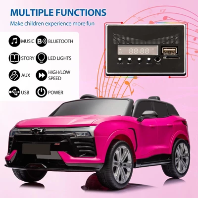 24V Kids Ride On Car, 2-Seater SUV Licensed Chevrolet Blazer Electric Car W/Parent Remote Control, 3 Speeds 4 24V Kids Ride On Car, 2-Seater SUV Licensed Chevrolet Blazer Electric Car W/Parent Remote Control, 3 Speeds - Image 2