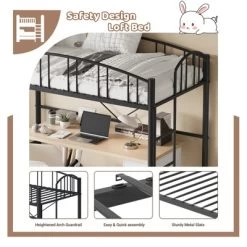 Garvee Loft Bed Twin Size, Heavy Duty Metal Loft Bed Frame With Arched Guardrail And Safety Ladder, Space-Saving, No Box Spring Needed, Black 18 Garvee Loft Bed Twin Size, Heavy Duty Metal Loft Bed Frame With Arched Guardrail And Safety Ladder, Space-Saving, No Box Spring Needed, Black -Garvee GUEST c8fbd595 7da7 4e40 8a9d 446264c6bb78