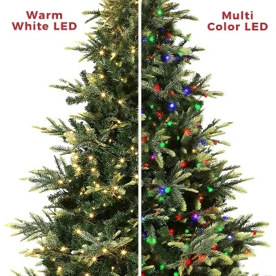 Pre-Lit Artificial Christmas Tree, Spruce Xmas Tree With Thick PE & PVC Branches, UL Listed Warm White Lights, Fire-Resistant, Home, Office 6 Pre-Lit Artificial Christmas Tree, Spruce Xmas Tree With Thick PE & PVC Branches, UL Listed Warm White Lights, Fire-Resistant, Home, Office - Image 4