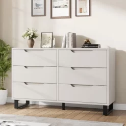 Garvee 6 Dresser For Bedroom, 47.2" Wide Dresser, Freestanding Vertical Drawer Cabinet With Storage, Wooden Closet Storage Chest For Bedroom -Garvee GUEST c9a6596e 8062 4e46 a2d0 75fb3b6174fb