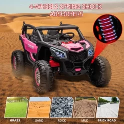 2-Seater 24V Ride-On UTV – Powerful 4WD Electric Car For Kids With Remote Control, Shock Absorbers, Leather Seats, Music & Lights -Garvee GUEST c9e228cf c4b8 40ed 9e15 a70949766342