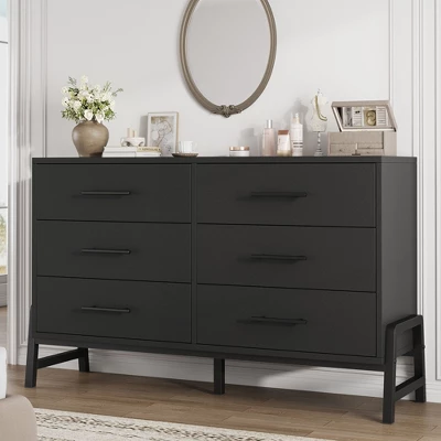 Garvee 6 Dresser For Bedroom, 52" Wide Drawer With Large Storage Space, Freestanding Wooden Closet Storage Dresser Chest For Bedroom 11 Garvee 6 Dresser For Bedroom, 52" Wide Drawer With Large Storage Space, Freestanding Wooden Closet Storage Dresser Chest For Bedroom - Image 9