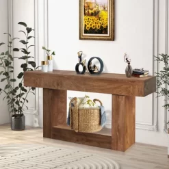 63" Long Console Table For Entryway, Wood Rectangular Sofa Table Behind The Couch, Farmhouse Entryway Tables For Entrance,Hallway,Living Room,Foyer -Garvee GUEST caa886ef 21d0 45b4 af65 704bc255d0f7