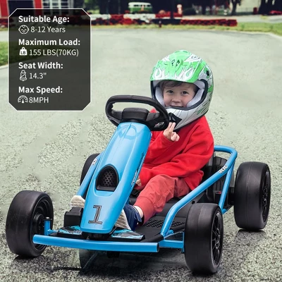 Kids Ride On Go Kart, 24V 300W*2 Motors, 9Ah Battery, Electric Vehicle Car Drifting With Music, Horn, Outdoor Ride On Toy For Teens 4 Kids Ride On Go Kart, 24V 300W*2 Motors, 9Ah Battery, Electric Vehicle Car Drifting With Music, Horn, Outdoor Ride On Toy For Teens - Image 2