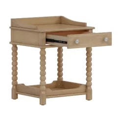 Retro Style Nightstand With Drawer And Open Shelf For Bedroom, Bedside Table With Turned Legs And Metal Handle 12 Retro Style Nightstand With Drawer And Open Shelf For Bedroom, Bedside Table With Turned Legs And Metal Handle -Garvee GUEST caf24578 fbb2 40c1 aa13 6627409a468e