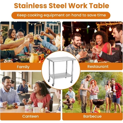 Heavy Duty Stainless Steel Work Table, Adjustable Height Utility Table For Home, Garage, And Restaurant Use 8 Heavy Duty Stainless Steel Work Table, Adjustable Height Utility Table For Home, Garage, And Restaurant Use - Image 6