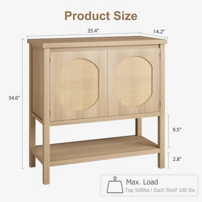 Farmhouse Console Table, Sofa Table With 2-Door, Entryway Table With Storage Shelf, Hallway Table 7 Farmhouse Console Table, Sofa Table With 2-Door, Entryway Table With Storage Shelf, Hallway Table - Image 5