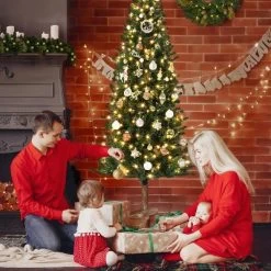 6/7.5FT Pre-Lit Pencil Christmas Tree, Slim Artificial Alpine Tree With LED Lights, Metal Stand, Skinny Holiday Decor For Room, Apartment, Office -Garvee GUEST cb665561 de60 4218 b000 becc162e6855