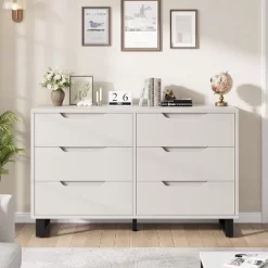 6 Dresser For Bedroom, 47.2" Wide Dresser, Freestanding Vertical Drawer Cabinet With Storage, Wooden Closet Storage Chest For Living Room, Hallway -Garvee GUEST cb7f27af 7728 46ec a9e7 cf68a45d9dcd