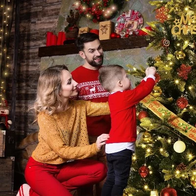 Pre-Lit Artificial Christmas Tree, Spruce Xmas Tree With Thick PE & PVC Branches, UL Listed Warm White Lights, Fire-Resistant, Home, Office 8 Pre-Lit Artificial Christmas Tree, Spruce Xmas Tree With Thick PE & PVC Branches, UL Listed Warm White Lights, Fire-Resistant, Home, Office - Image 6