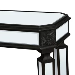 48" Black Mirror Console Table Vintage Wood Grain Carving Process Gorgeous And Noble For Entryway, Sofa Table,Living Room(48''W X 32.3''H X 18D) -Garvee GUEST cbf0ad8b b14a 4953 80be 6e15e73d3473