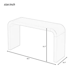 55.1-Inch Console Table, Minimalist Curved Design Entryway Table Sofa Table With Acacia Veneer And Two Legs For Entryway, Hallway, Living Room 12 55.1-Inch Console Table, Minimalist Curved Design Entryway Table Sofa Table With Acacia Veneer And Two Legs For Entryway, Hallway, Living Room -Garvee GUEST cc18c4c5 f08c 41c3 98eb 822a4877871c